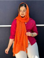 شال کریشه زنانه خنک تک رنگ مادام بلا