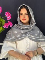 شال نخی طرح پاپیون