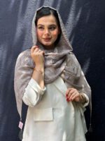 شال نخی کنفی تک رنگ زنانه