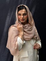 شال نخی کنفی تک رنگ زنانه