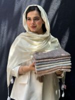 شال نخی کنفی تک رنگ زنانه