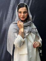 شال نخی کنفی تک رنگ زنانه