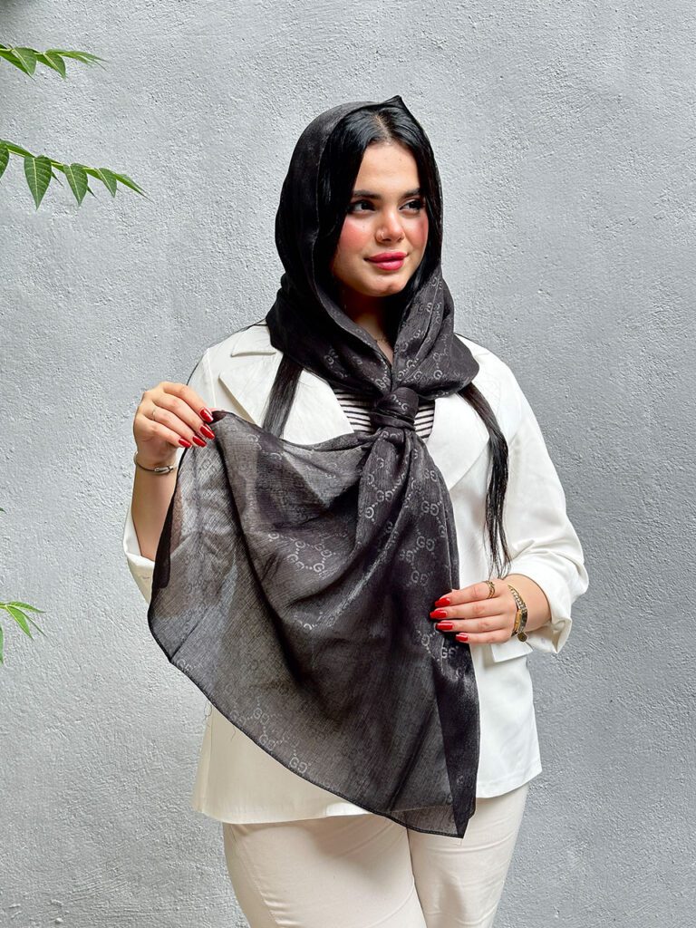شال ژان ژان طرحدار مشکی
