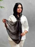 شال ژان ژان طرحدار مشکی