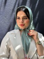 مینی اسکارف ساتن تک رنگ