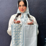 مینی اسکارف مارک آبی نخی