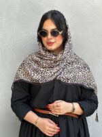 شال نخی برشکا طرح پلنگی مادام بلا