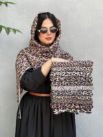 شال نخی برشکا طرح پلنگی مادام بلا