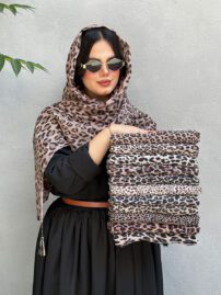 شال نخی برشکا طرح پلنگی مادام بلا