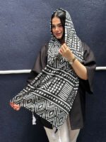 شال نخی رنگی طرح اشکال مادام بلا رشت