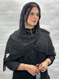 شال حریر شاین مشکی زنانه مادام بلا