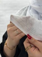 شال نخ پنبه سفید