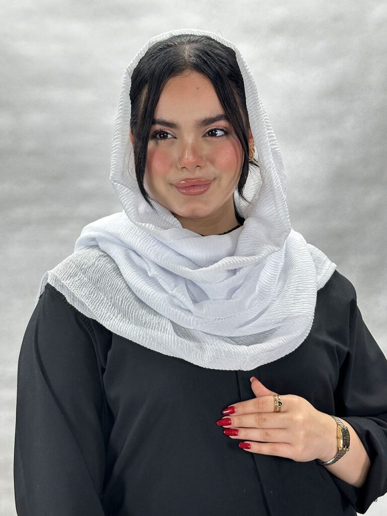 شال نخ پنبه سفید