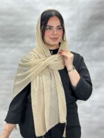 شال نخی کریشه تک رنگ شال مادام بلا