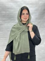 شال نخی کریشه تک رنگ شال مادام بلا