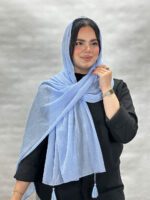 شال نخی کریشه تک رنگ شال مادام بلا