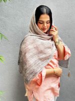 شال برشکا نخی تک رنگ