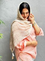 شال برشکا نخی تک رنگ
