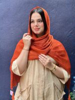 شال نخی کریشه تک رنگ شال مادام بلا