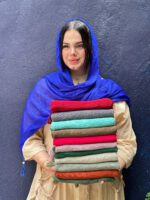 شال نخی کریشه تک رنگ شال مادام بلا