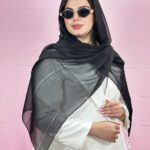 شال حریر مشکی مادام بلا