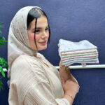 مینی اسکارف نخی گلدار شال مادام بلا