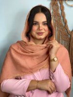 شال پلیسه لبه توری مادام بلا