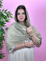شال پلیسه لبه توری مادام بلا