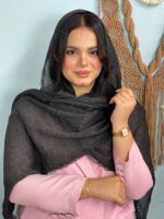 شال پلیسه لبه توری مادام بلا