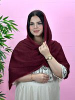 شال پلیسه لبه توری مادام بلا