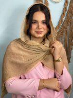 شال پلیسه لبه توری مادام بلا