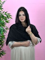 شال پلیسه لبه توری مادام بلا