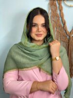 شال پلیسه لبه توری مادام بلا