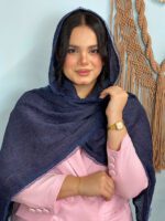 شال پلیسه لبه توری مادام بلا