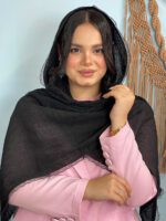 شال پلیسه لبه توری مادام بلا