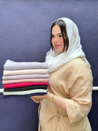 شال نخی تک رنگ دور ریش مادام بلا