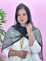 شال توری طرحدار مشکی مادام بلا