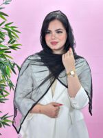 شال توری طرحدار مشکی مادام بلا
