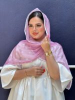 شال توری صورتی دخترونه