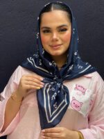 مدیوم اسکارف نخی سرمه ای