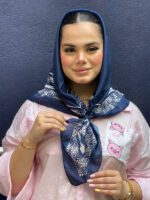 مدیوم اسکارف نخی سرمه ای