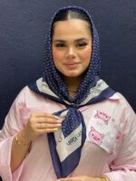 مدیوم اسکارف نخی سرمه ای