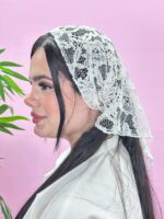 روسری سه گوش دانتل توری