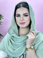 شال نخی پلیسه تک رنگ