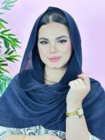 شال نخی پلیسه تک رنگ
