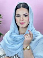 شال نخی پلیسه تک رنگ