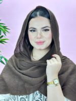 شال نخی پلیسه تک رنگ