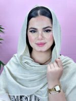 شال نخی پلیسه تک رنگ