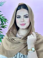 شال نخی پلیسه تک رنگ