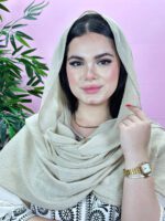 شال نخی پلیسه تک رنگ